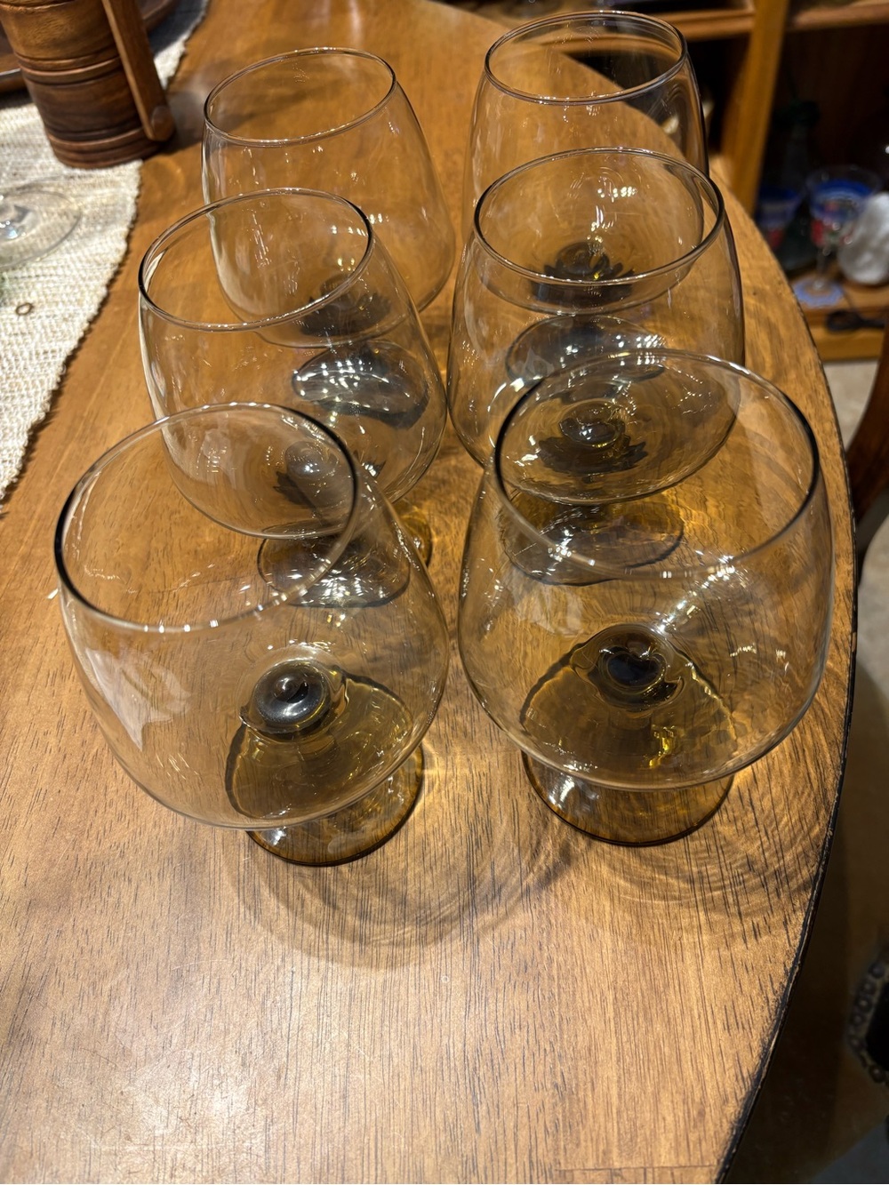 Vintage Libbey tawney accent smoked brown brandy snifters set of 6. Like new